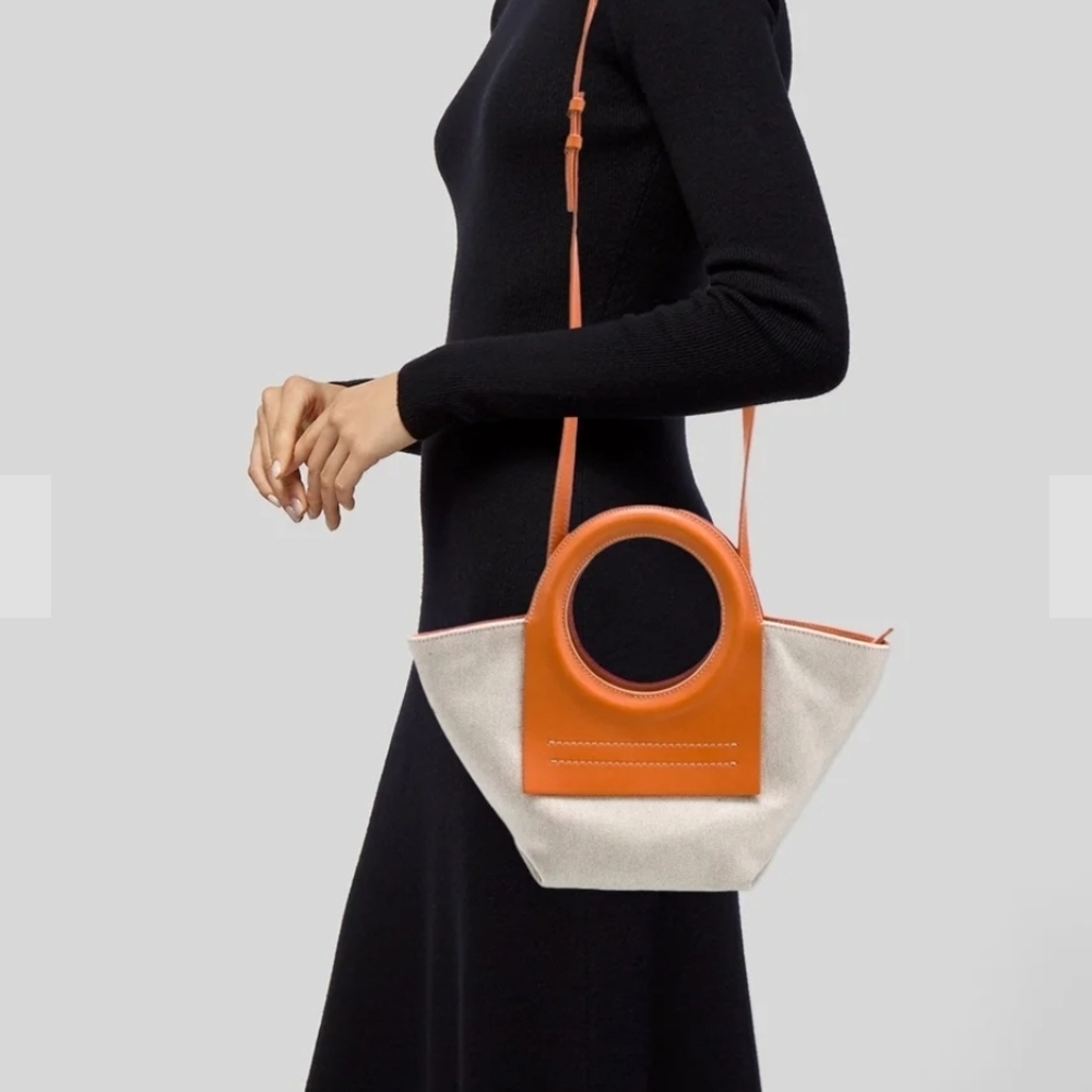 The Hereu Cala tote bag is crafted in Spain Orange and Cream Women's Handbag Nwt